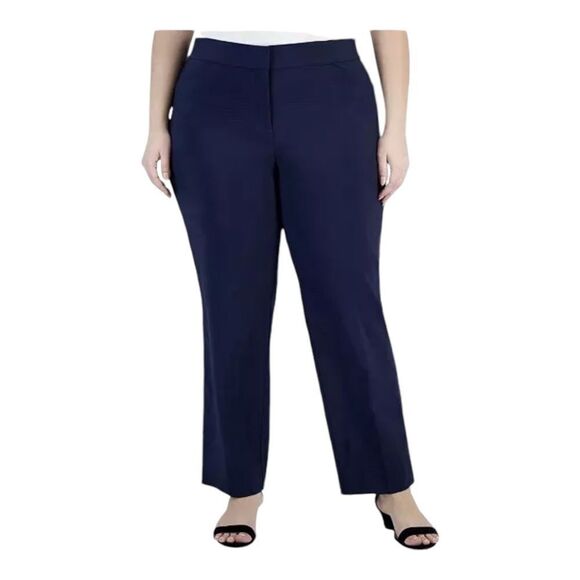 JM Collection Plus Size Curvy-Fit Straight-Leg Pants Intrepid Blue 16W NWT - Picture 1 of 11